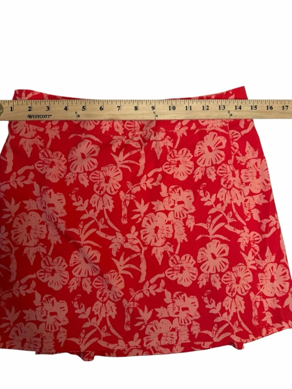 Ripskirt Hawaii Red Floral Mini Skirt‎ Size Small Travel Beach